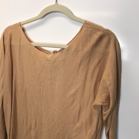 Vince Slit Back Cashmere Blend Tunic Sweater Top Tan Camel Toast Size Small - Picture 6 of 13